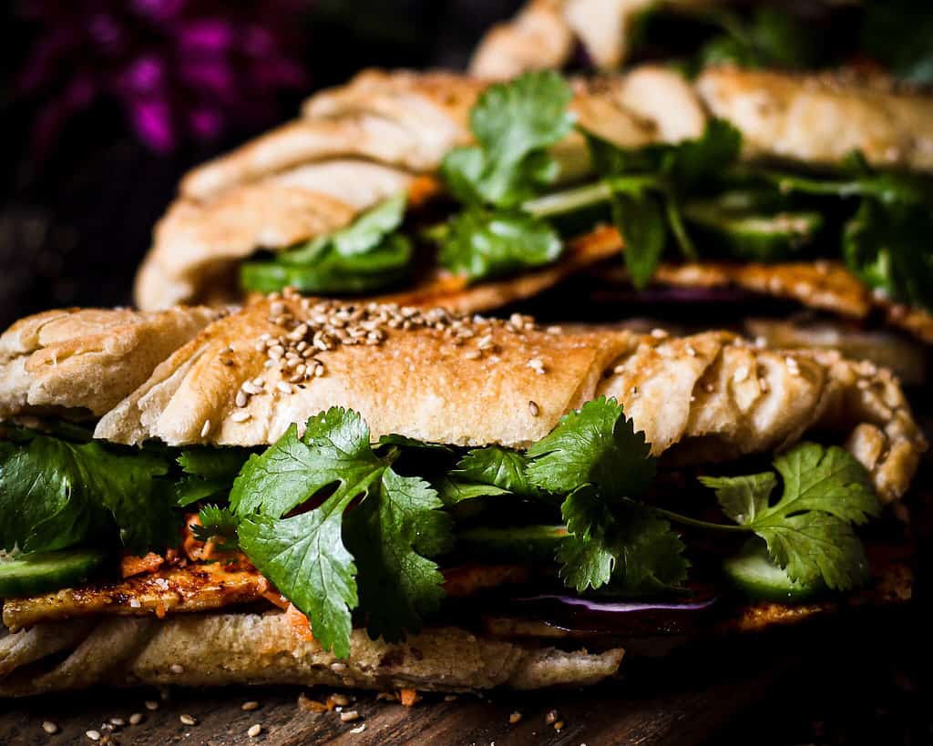 picture of vegan bahn mi sandwich