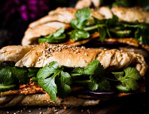 picture of vegan bahn mi sandwich