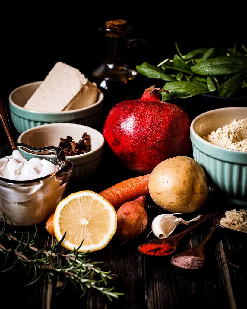 ingredients for the potato omelette