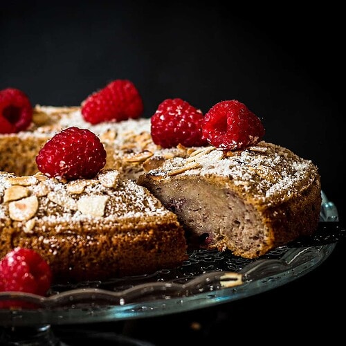 White Chocolate Raspberry Banana Cake 2