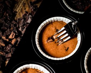 Schokolade mit der Gabel versenken