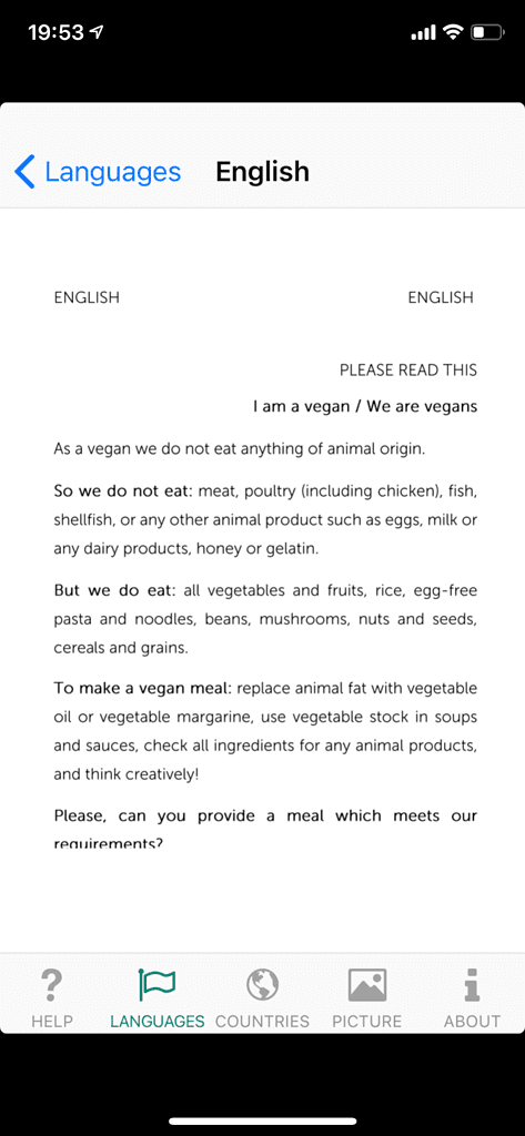 vegan passport
