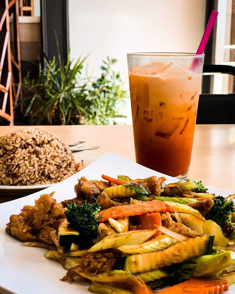 vegan lemongrass chicken at Happy Veggie