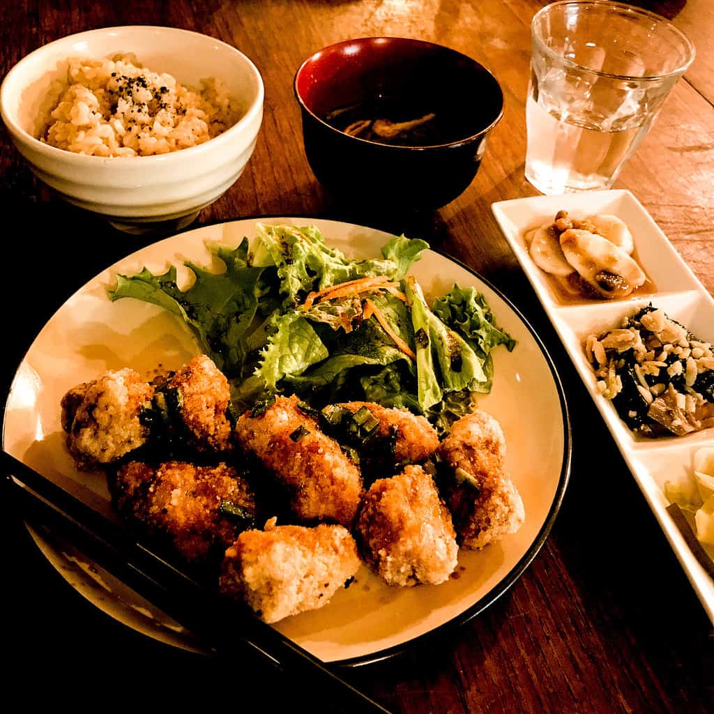 PICTURE OF FOOD AT VEGAN RESTAURANT NAGI SHOKUDO IN TOKYO