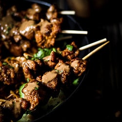 picture of vegan seitan satay