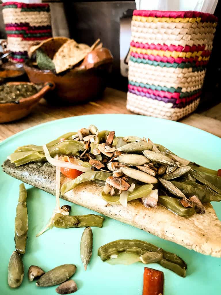 tortilla at vegan food tour mexico city