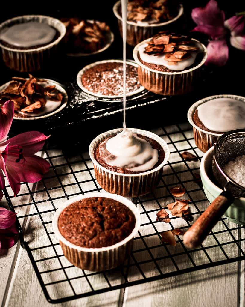 Coconut Maple Bacon Muffins pour shot