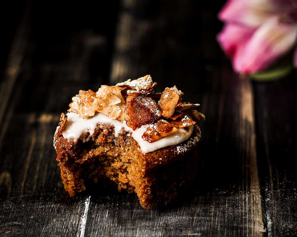 picuture of vegan coconut maple bacon muffins