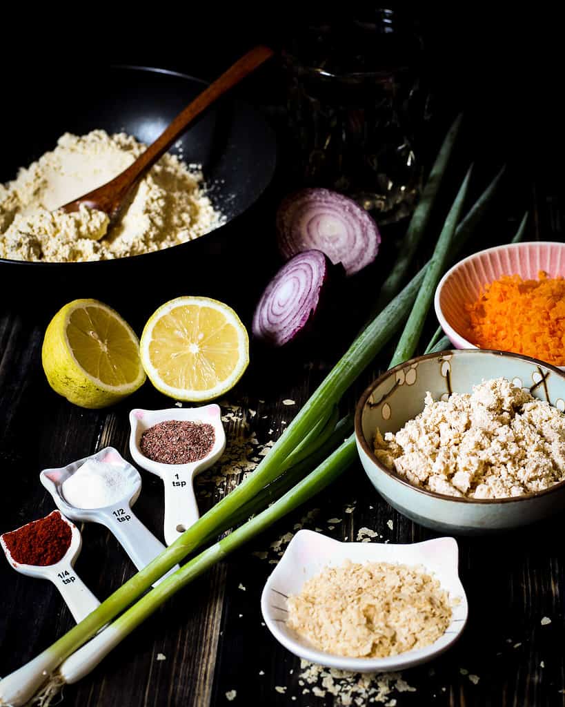 ingredients for vegan omelette or scramble