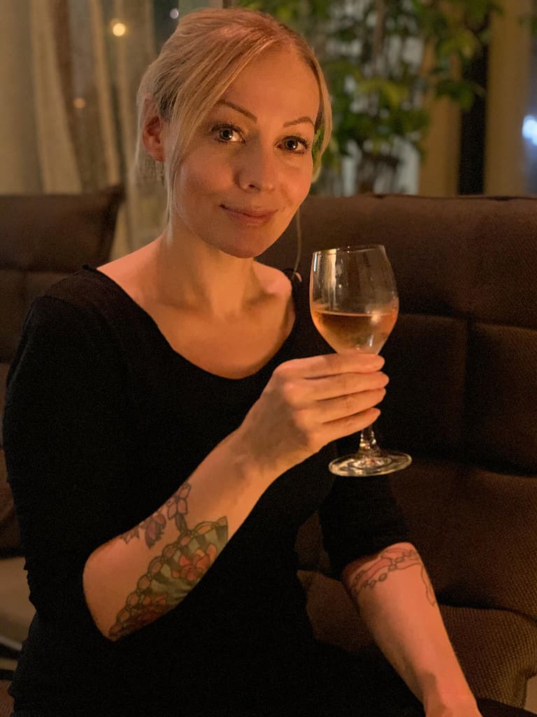 Me with glass of Rosé