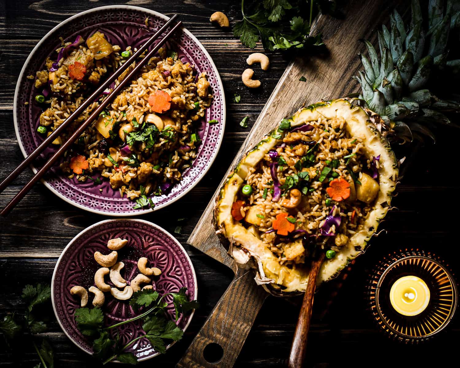 Ananasreis mit veganem Ei