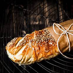 Fluffy pretzel twist baguettes
