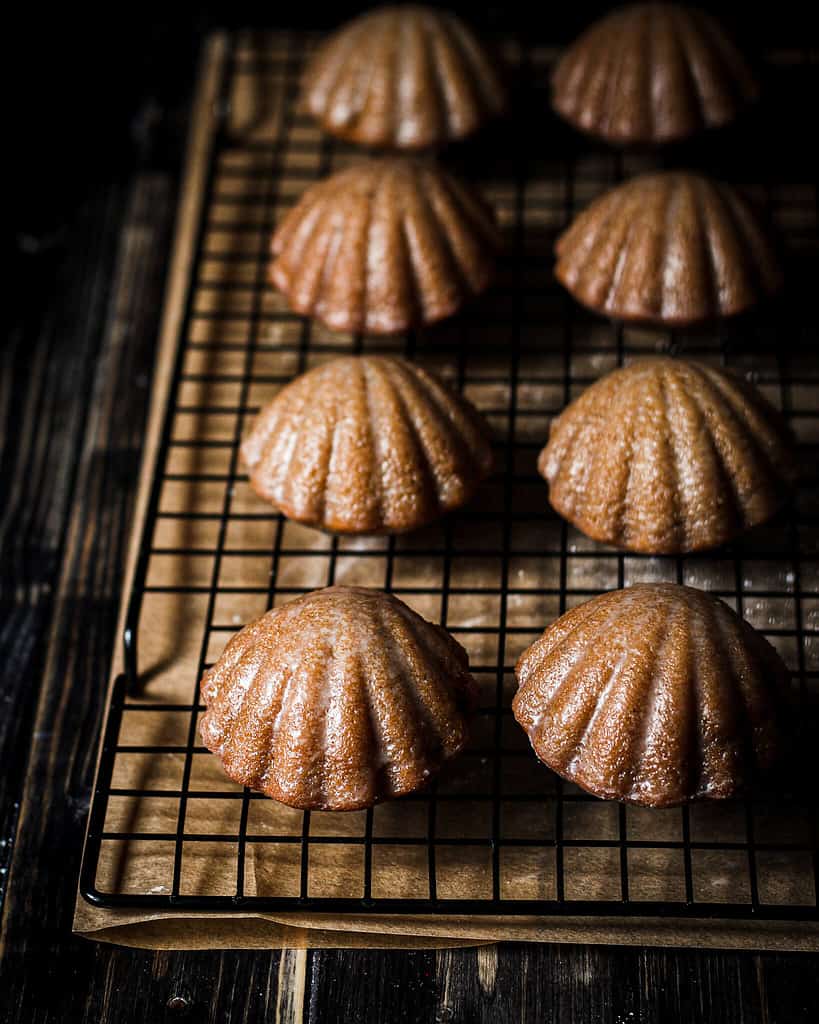 picture of WHITE CHOCOLATE GLAZED CHAI MADELEINES