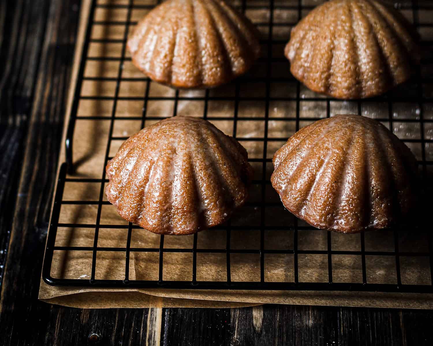 picture of WHITE CHOCOLATE GLAZED CHAI MADELEINES