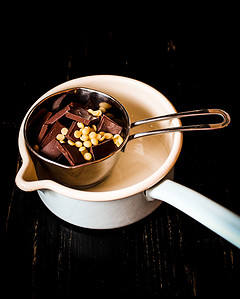 melting the chocolate with cocoa butter