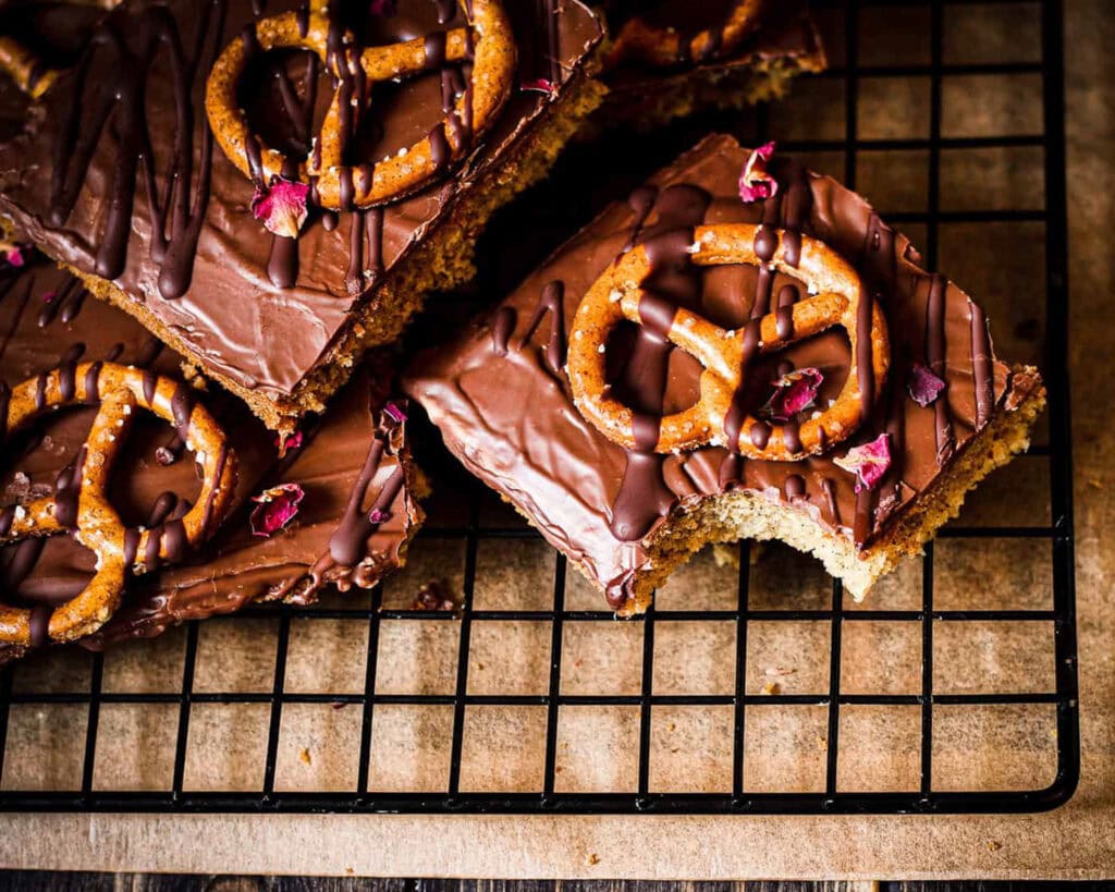 Vegan Chocolate pretzel cake
