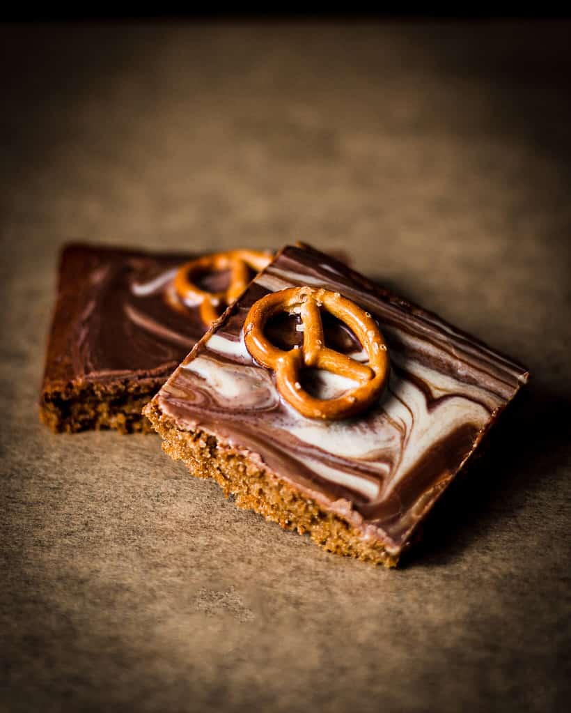 vegan duo pretzel bars