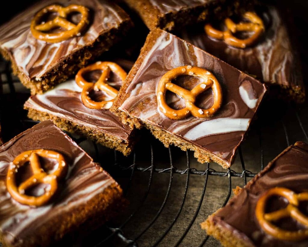 vegan duo pretzel bars