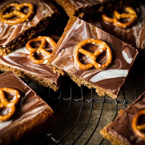 vegan duo pretzel bars