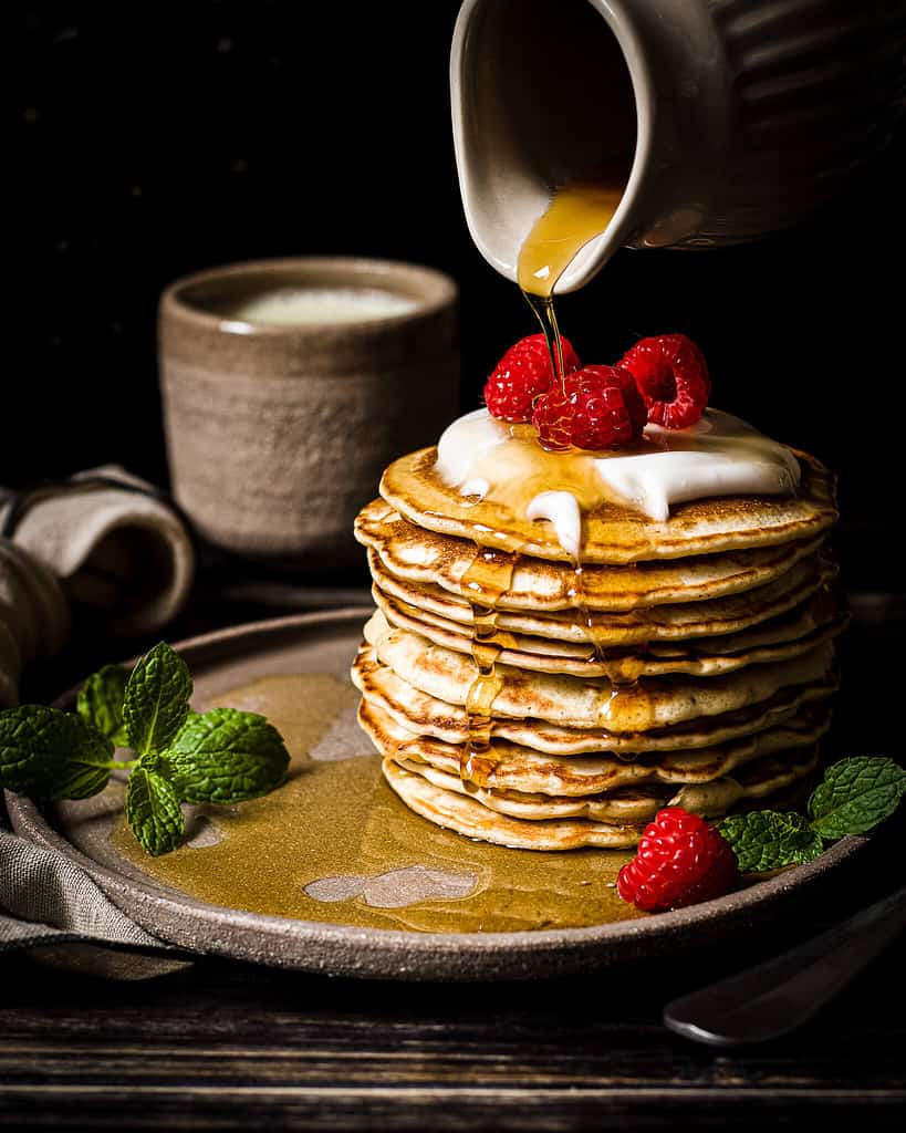 vegan pancake pile