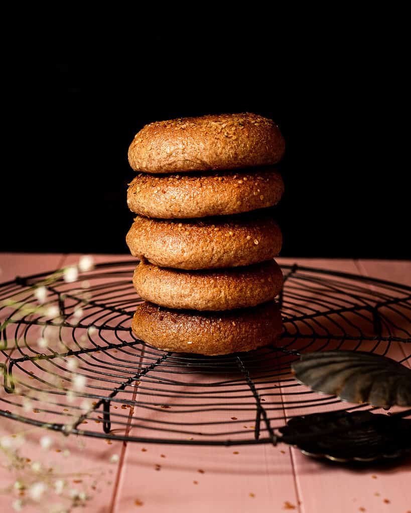 pile of spelt bagels