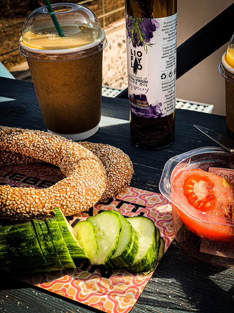 selfmade vegan breakfast in Greece