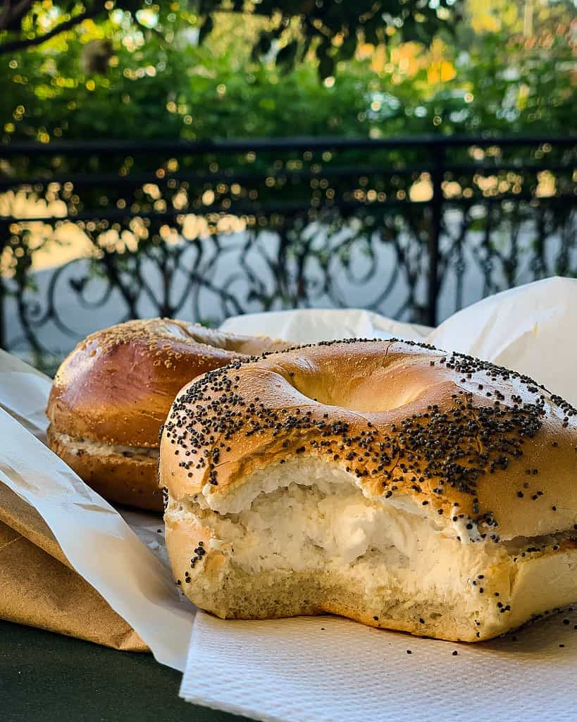 vegan bagels with vegan cream cheese