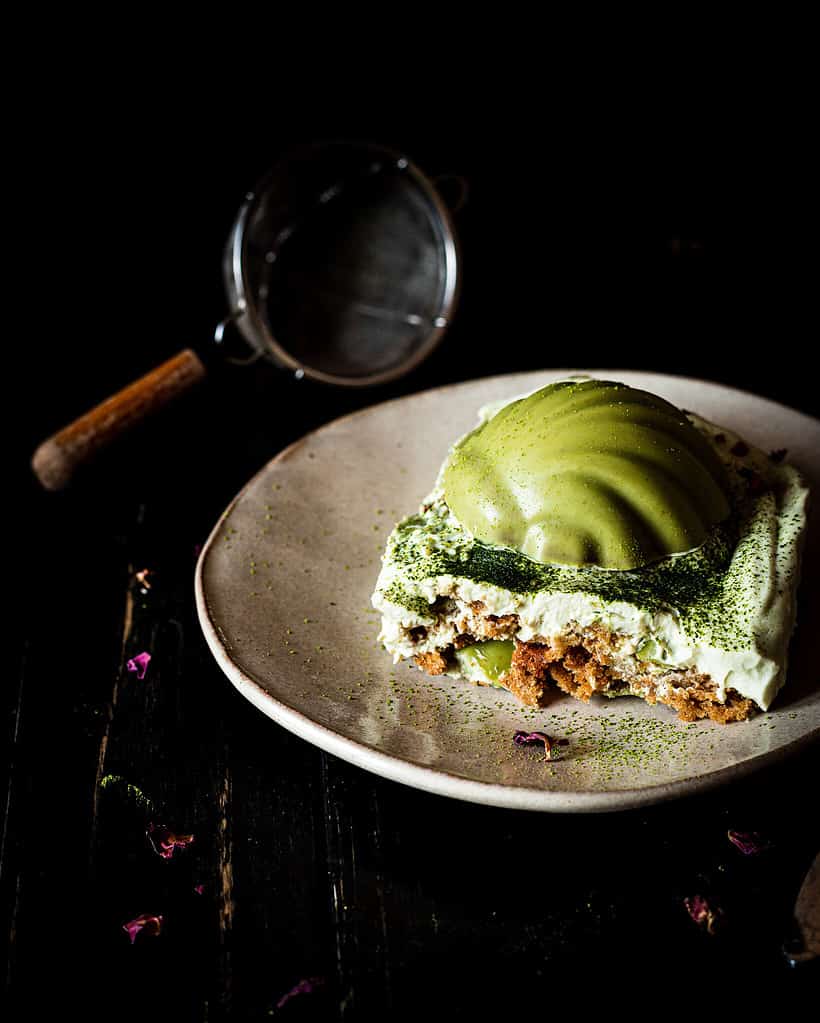 vegan matcha trifle