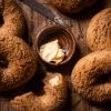 vegan spelt bagels with hemp seeds