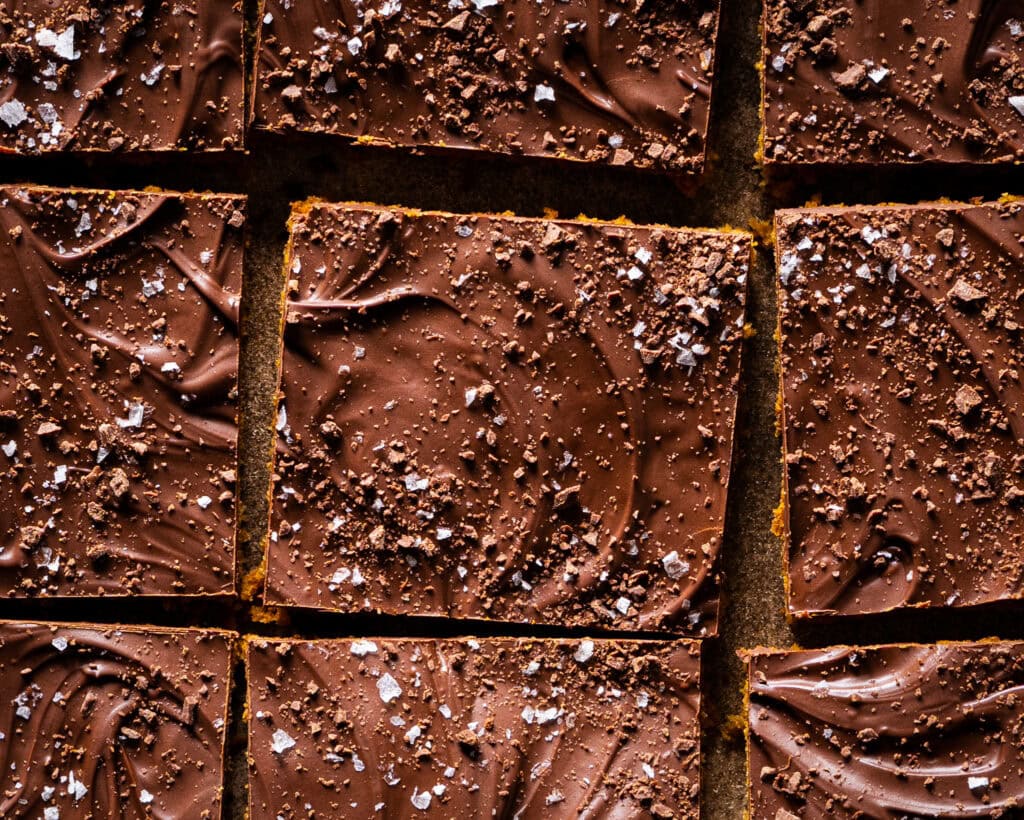Vegan Chocolate sheet cake with flaky salt