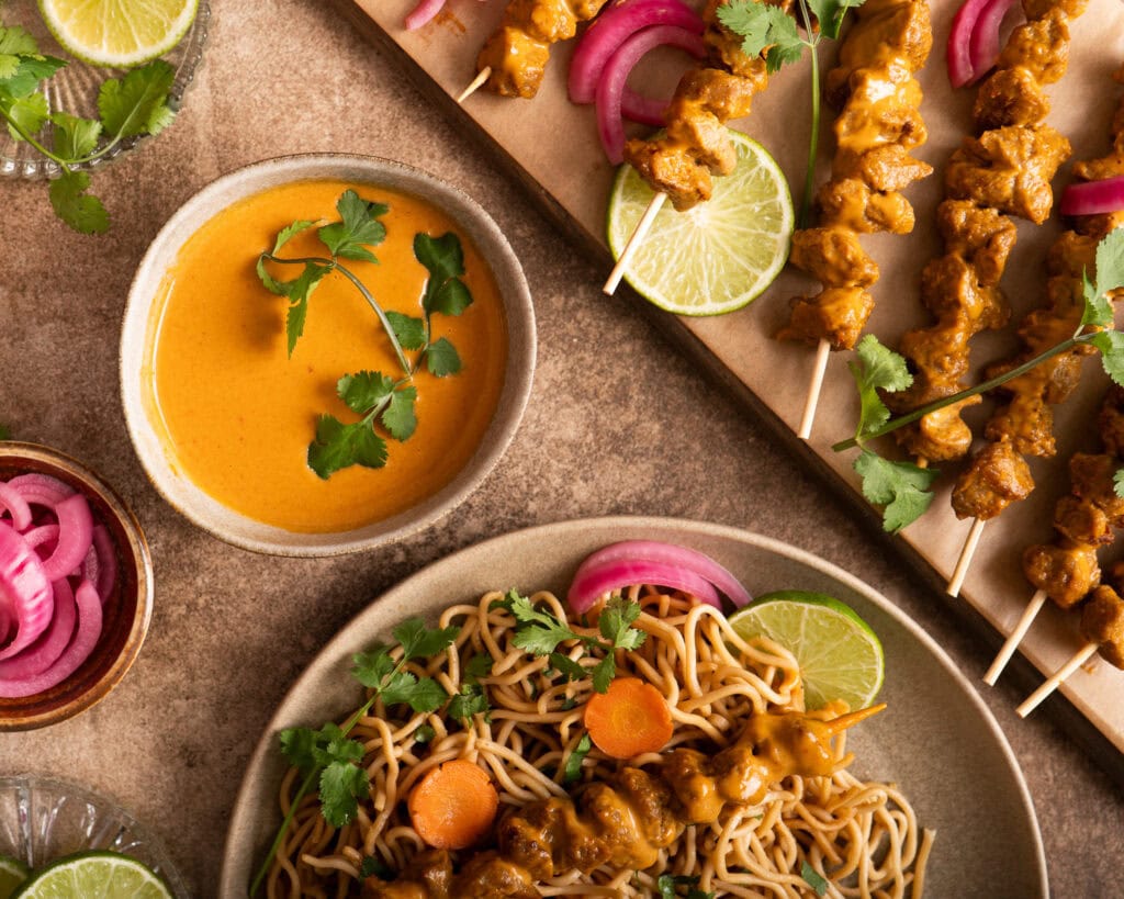 peanut sauce on buffet