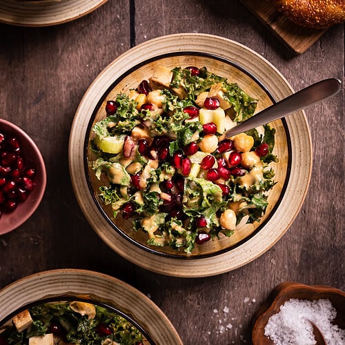 kale salad vegan buffet