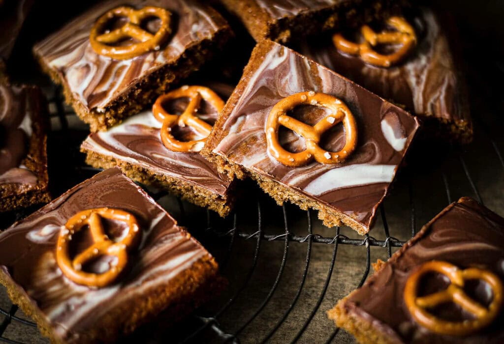 Blechkuchen vegan mit Brezeln