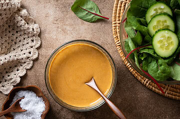 Roasted Sesame Dressing with Tahini and Miso and Salad