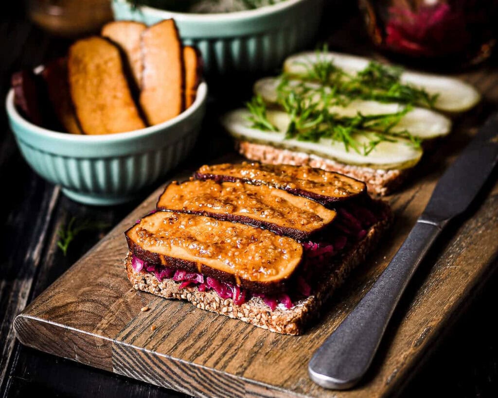 Smoked Tofu and Sauerkraut on toast