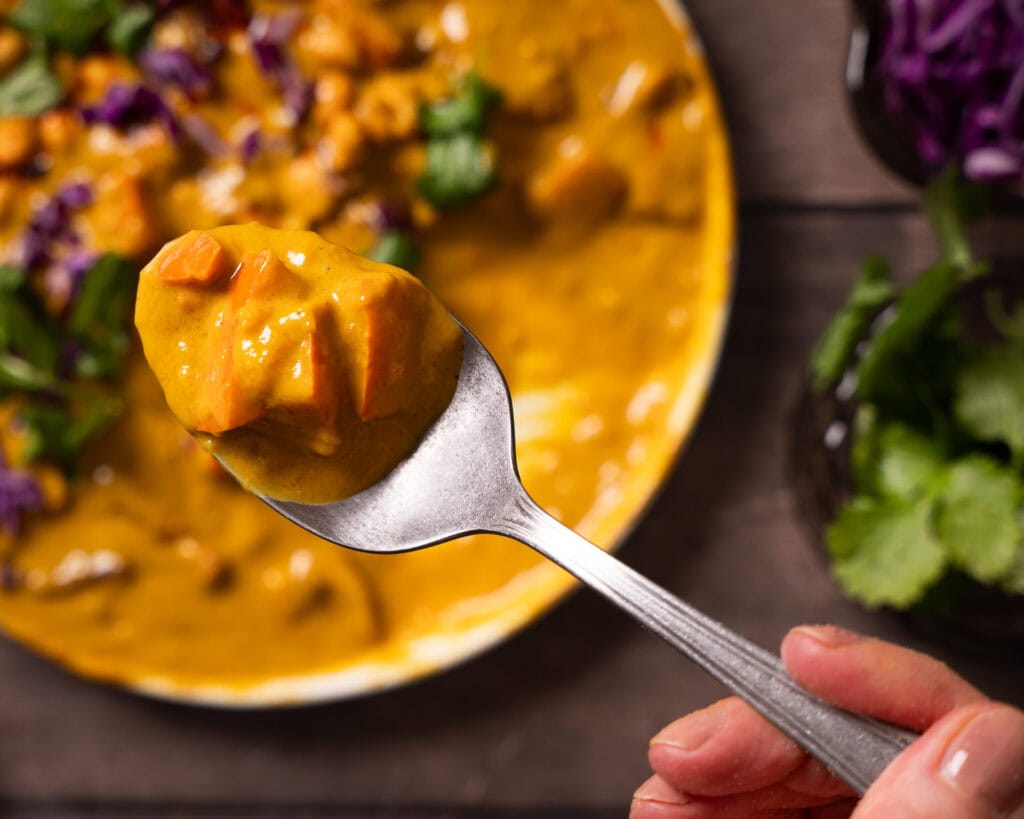 Vegan Pumpkin Curry on Spoon